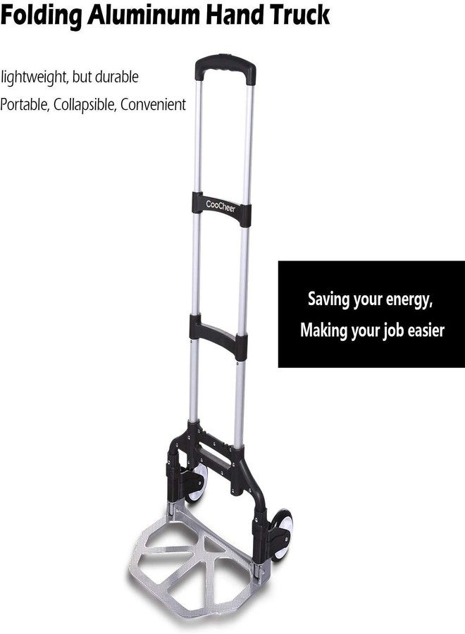 Vichaxan Aluminum Foldable Luggage Trolley Carts Hand Puller Cart with 80 Kg | Folding Aluminum Heavy Luggage Trolley Foldable Hand Truck Carts Shopping Wheels || - Image 5